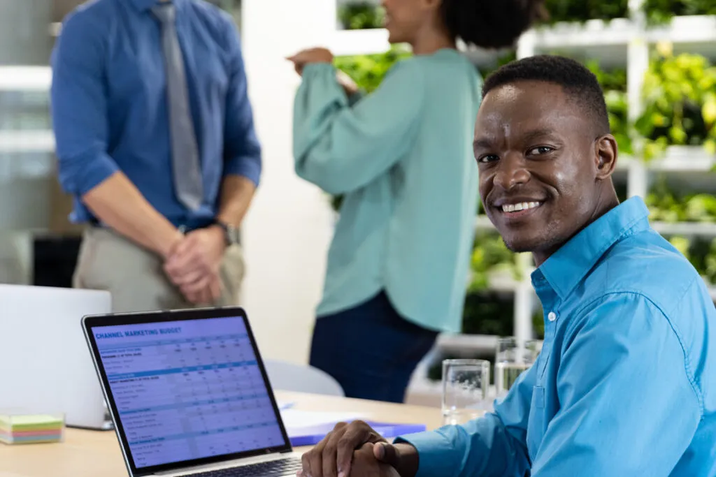 Program leader working with a diverse team